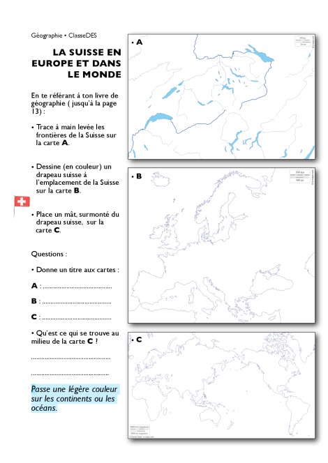 Exercices Et Test De Géographie En Rapport Avec Le Manuel