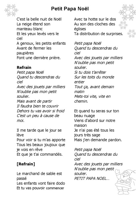 Paroles chansons de Noël | BDRP