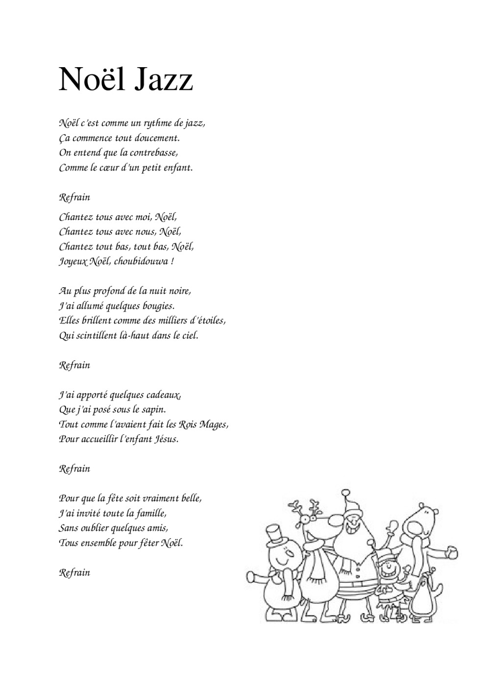 Paroles chansons de Noël BDRP