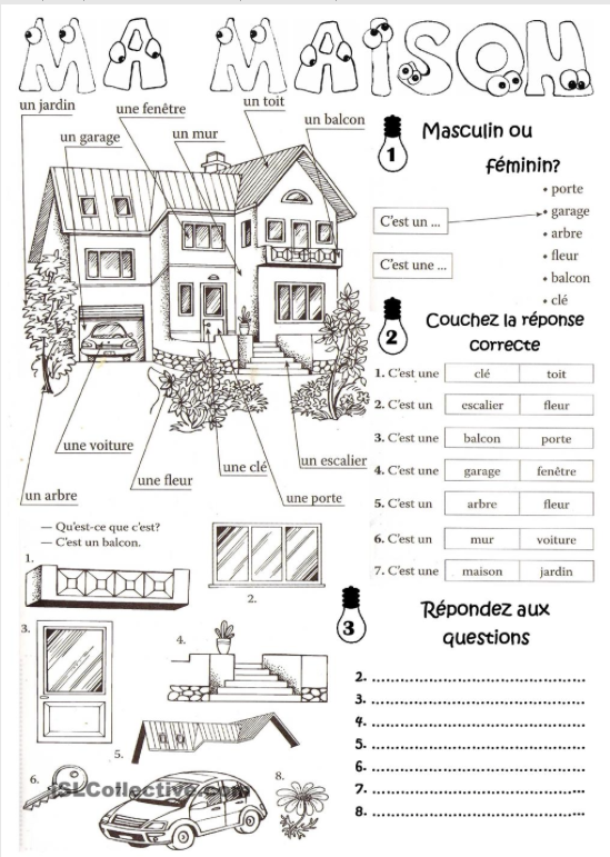 Apprendre le vocabulaire de la maison 