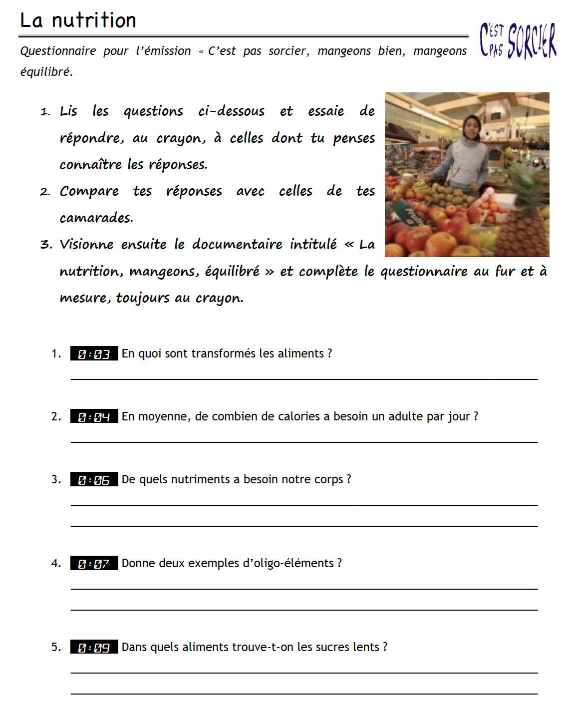 L'équilibre alimentaire : Qu'est ce que c'est ?