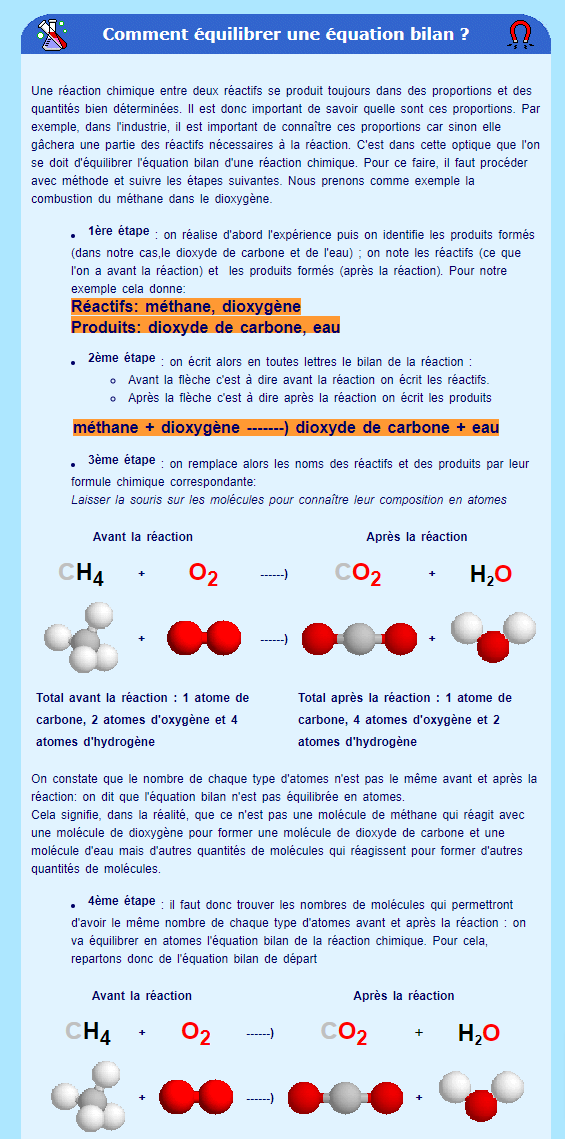 Cours Comment équilibrer Une équation Bilan Bdrp