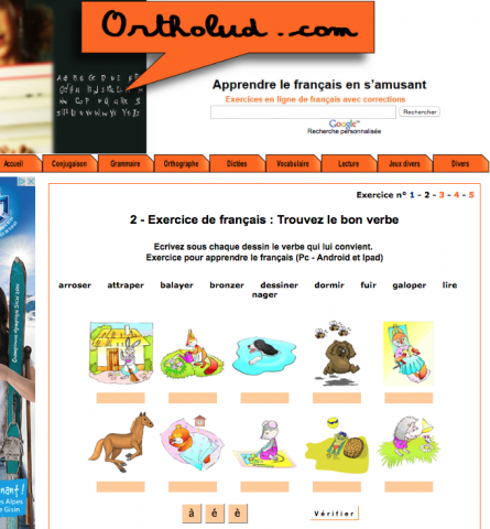 Ortholud: exercices de français en ligne
