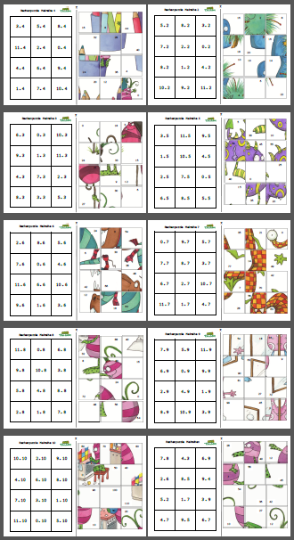 Die hundertertafeln stehen in den formaten din a4 und a3 kostenlos zum ausdrucken bereit. www.mompitz.de/ : Puzzles multiplications, livrets | BDRP